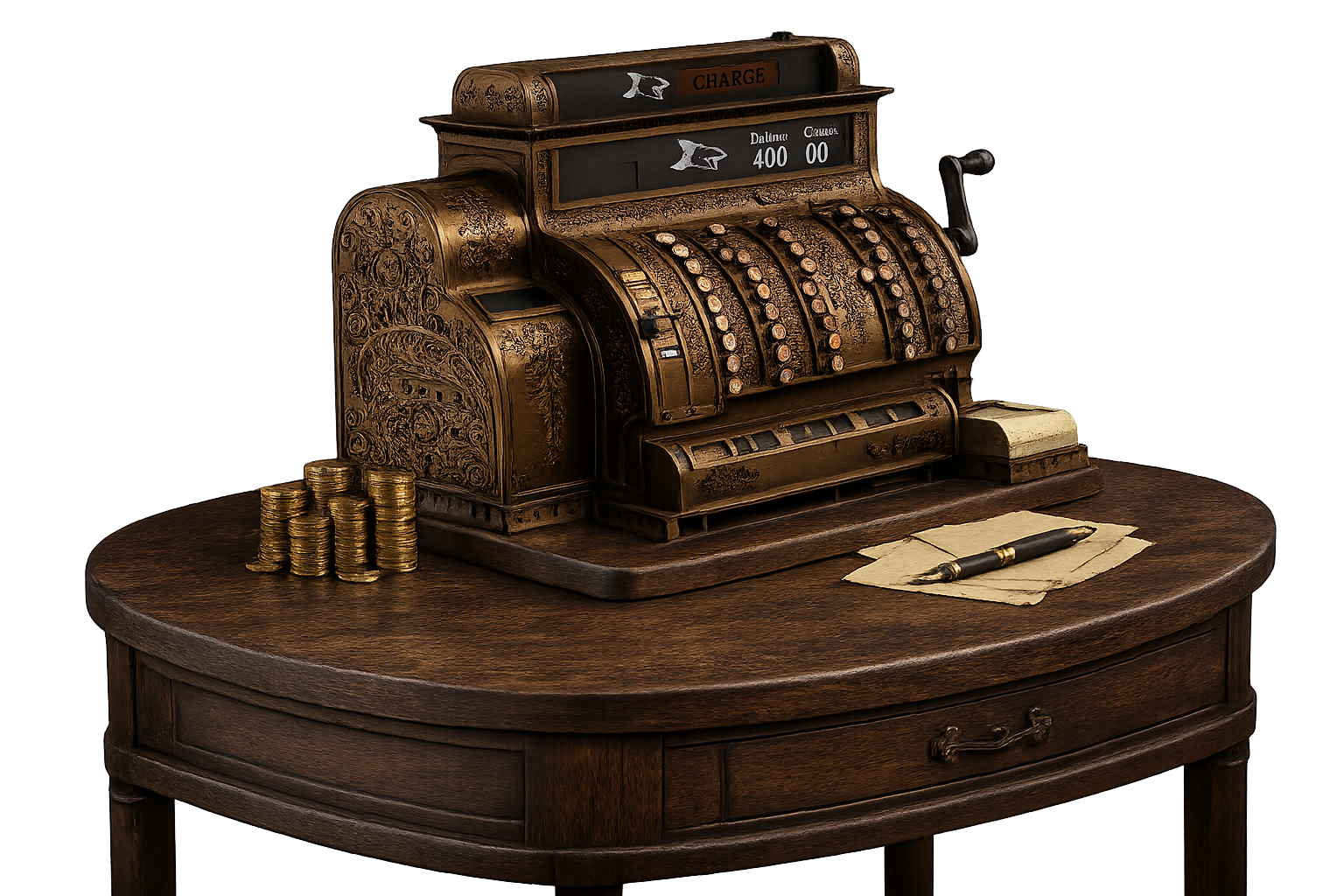Decorative antique cash register